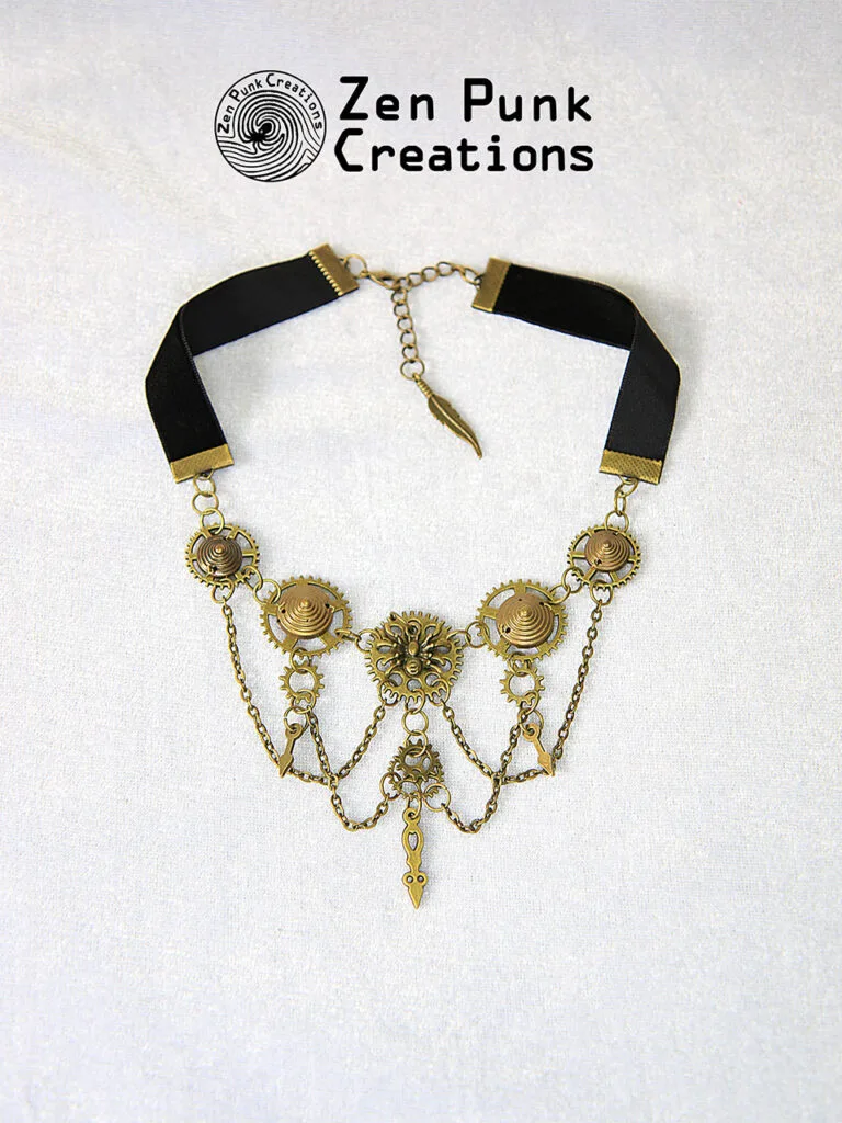 Steampunk Gear Spider Necklace