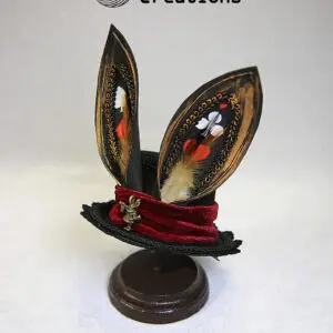 Steampunk Small Hat (Rabbit Ears Cardinal Plum)