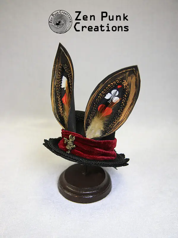 Steampunk Small Hat (Rabbit Ears Cardinal Plum)