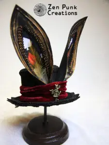 Steampunk Small Hat (Rabbit Ears Cardinal Plum)