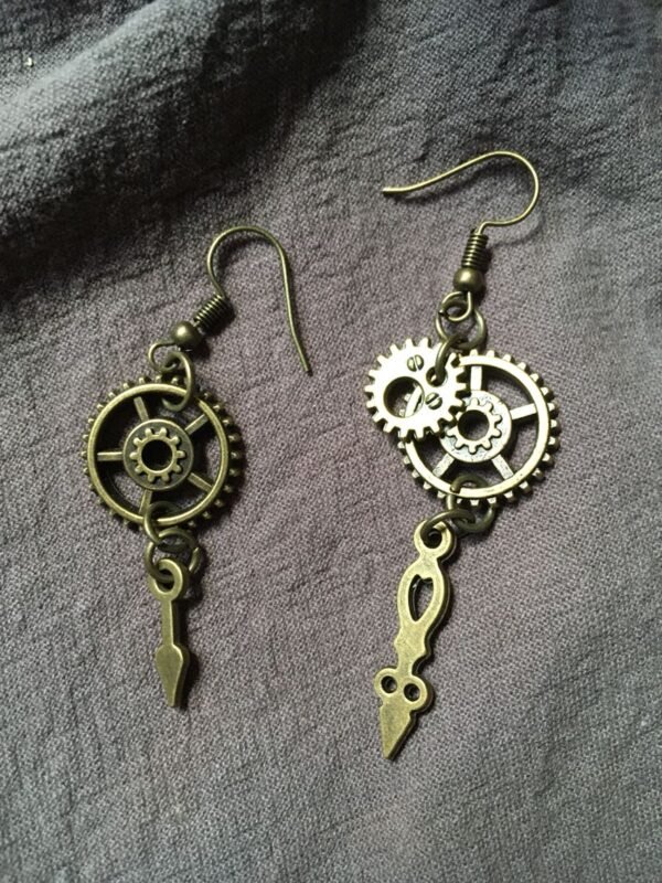 Metal Hour Hand Earrings