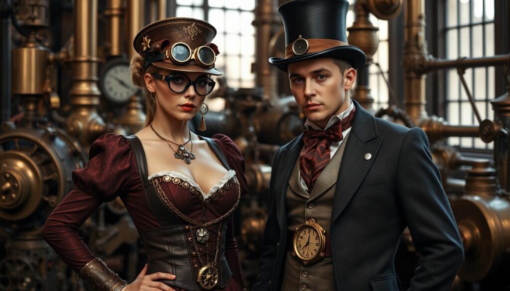 steampunk cosplayers