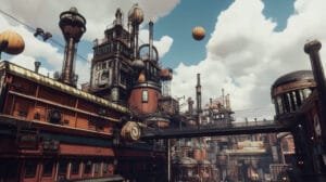 steampunk city