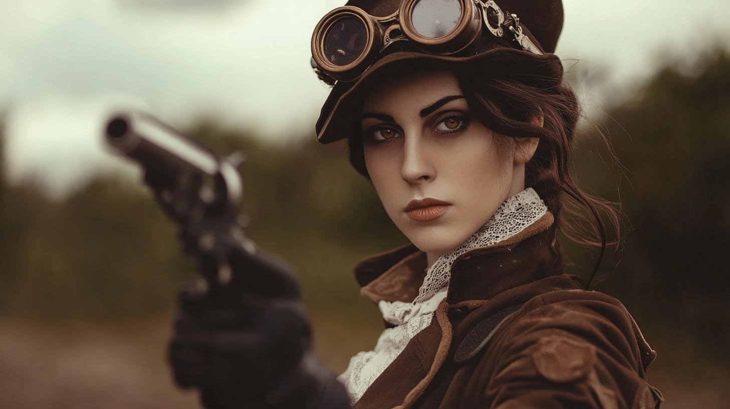 wooden steampunk cosplaying